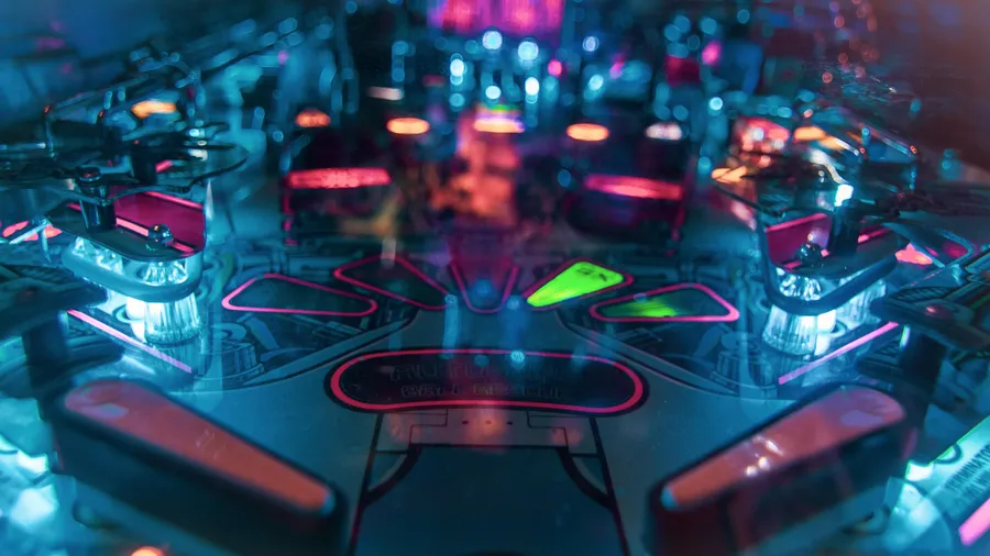 a vibrant retro inspired pinball machine in action a15sencfdfkiyr2p