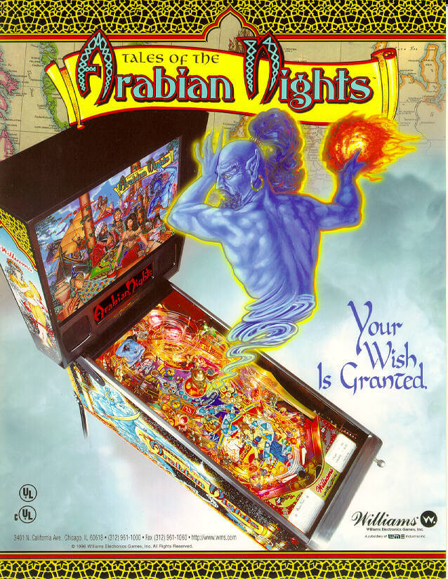 tales of the arabian nights pinball machine by williams tales of the arabian nights pinball machine by williams