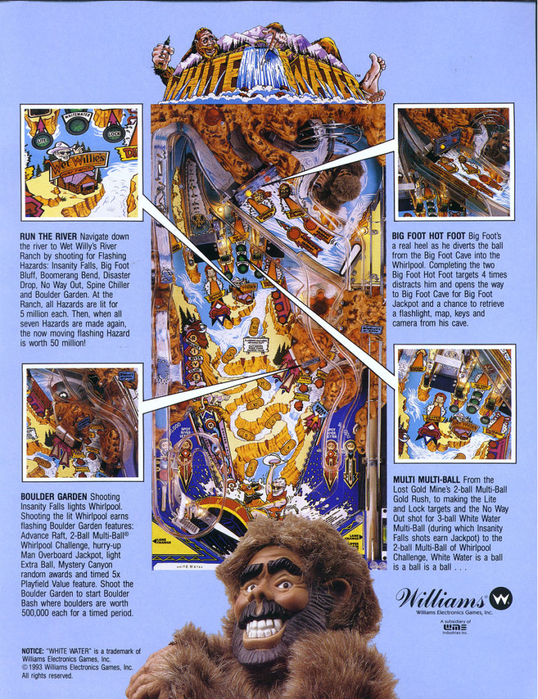 white water pinball machine by williams white water pinball machine by williams